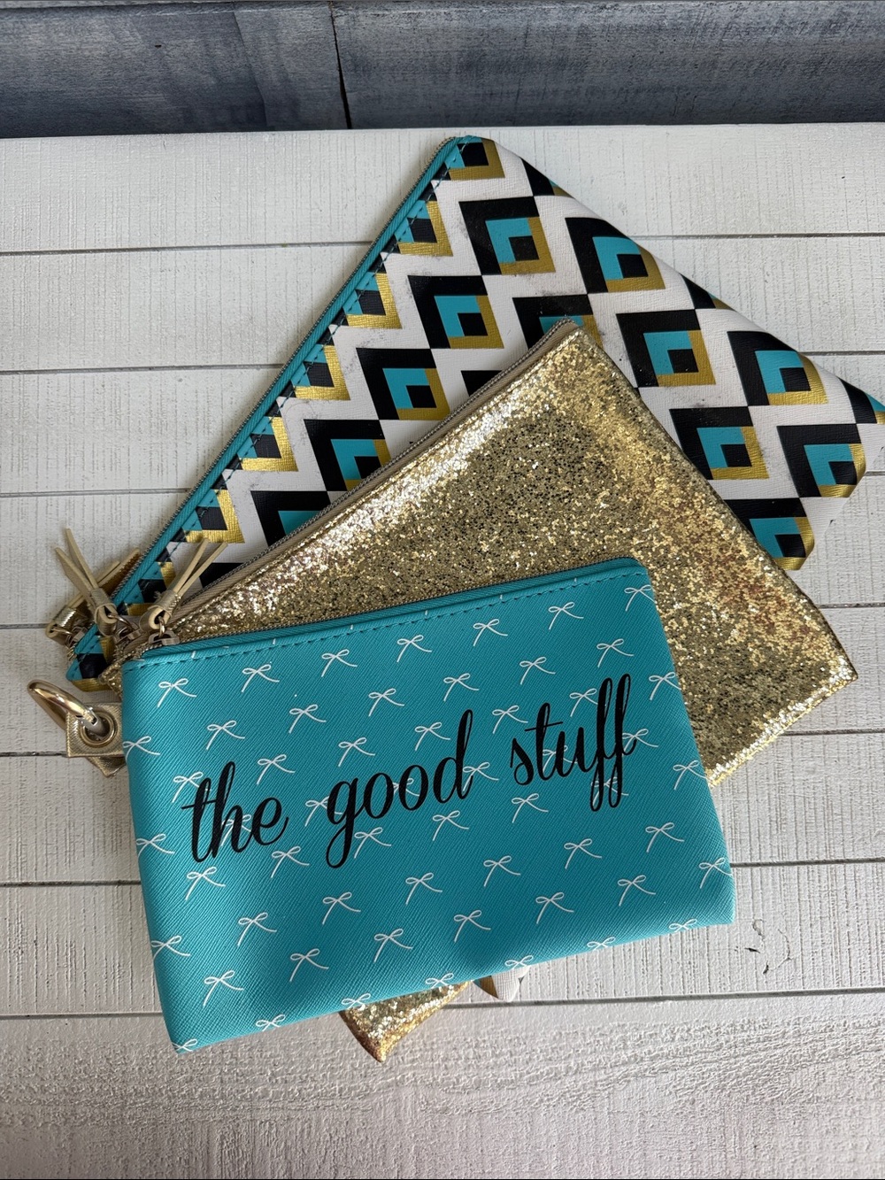 The Good Stuff Teal Trio Pouch Set - Home Accents